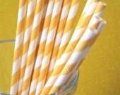 PALE Yellow Striped Paper Straws and PDF Printable Party Flags