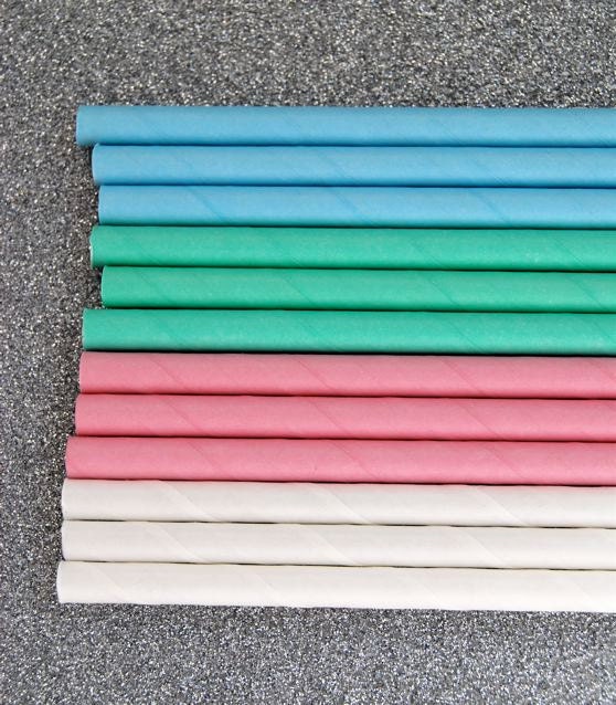 Assorted Pastel Solid Paper Straws and PDF Printable Party Flags