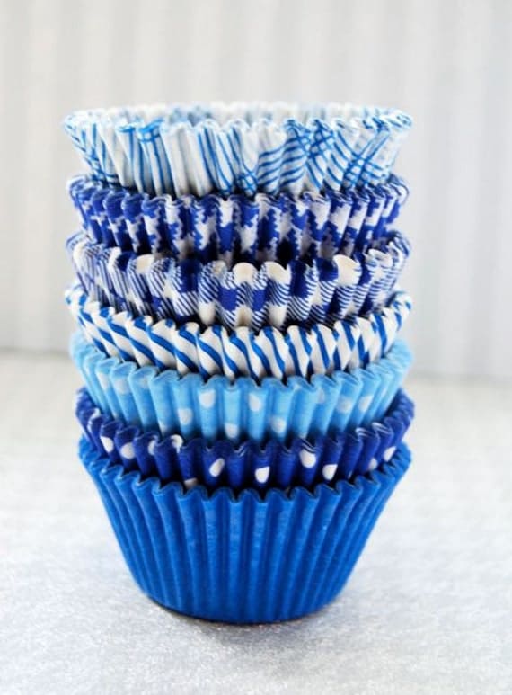 Assorted Blue Cupcake Liner Pack 2