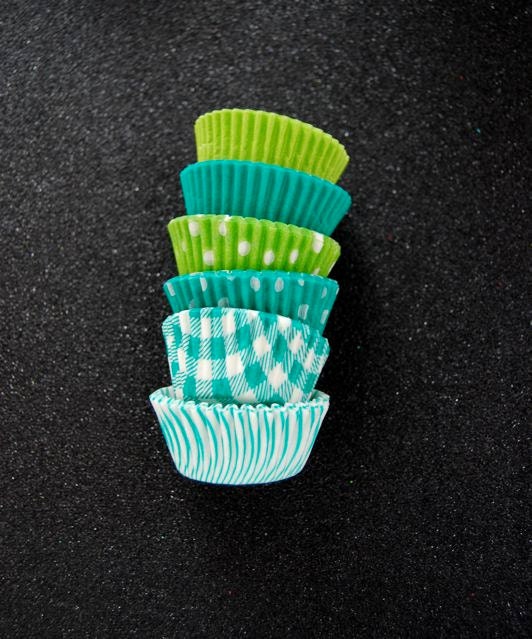 Mini Cupcake Liners 60 Assorted Green Baking cups by CupcakeSocial