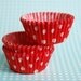 Mini Cupcake Liners 50 Red polka dot baking cups