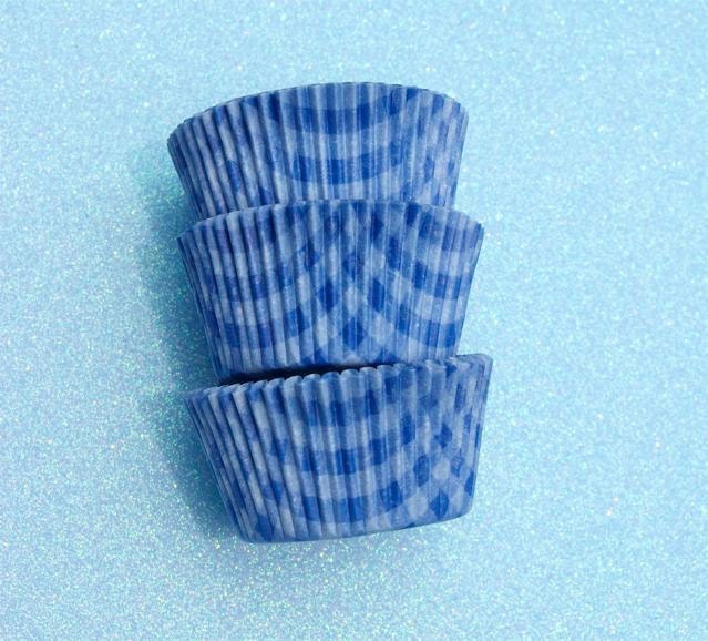 Blue Gingham Cupcake Liners (50)