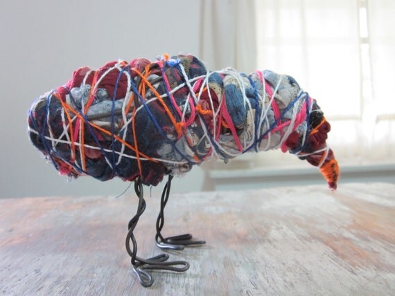 Recycled Fabric Boho Bird