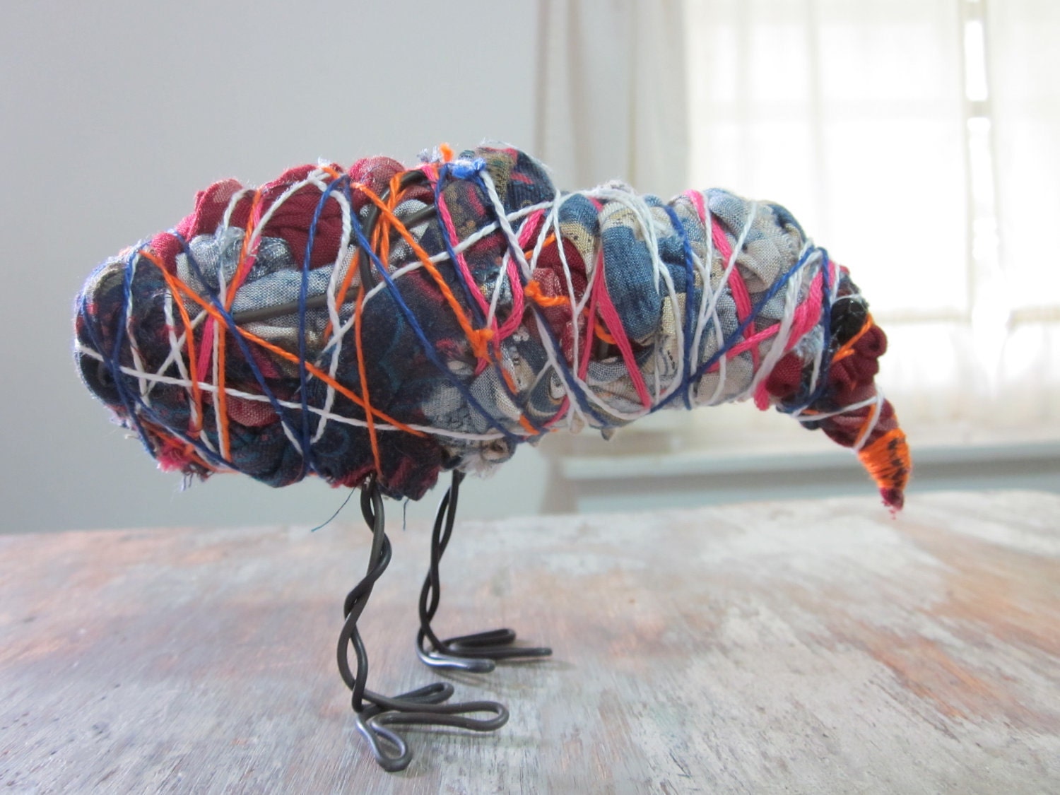 Recycled Fabric Boho Bird