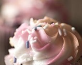 Food Photo cupcake sweet dessert picnic under 25 birthday party pastel kitchen pale pink white blue orange - Fine Art Photography Print