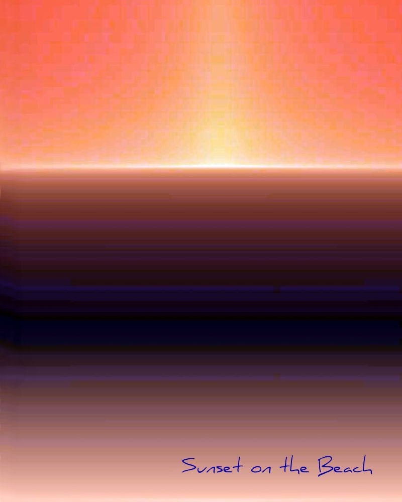 Purple Blue Orange Art Print Words Sunset on Beach Cottage Chic Wall Art