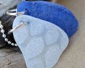 Sail Away Blue and White Beach Glass Necklace