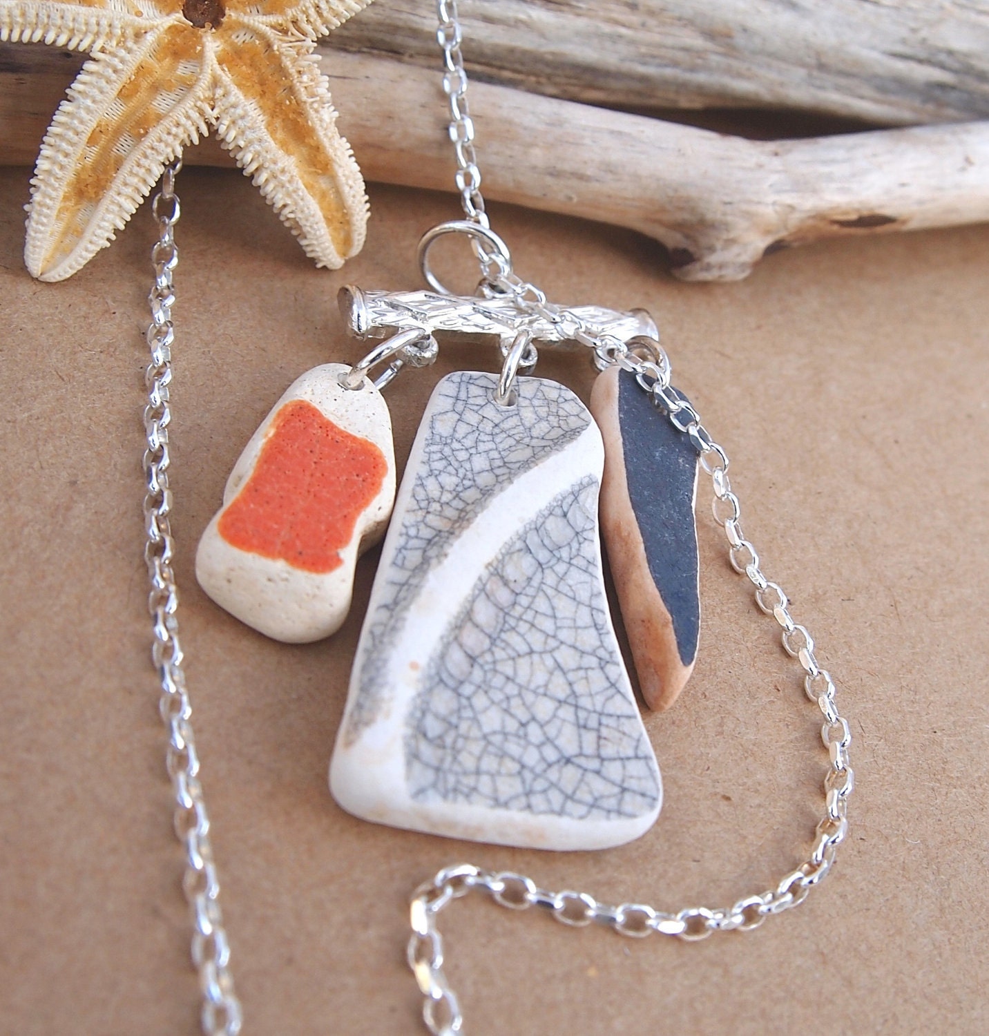 Sea Pottery Charm Necklace