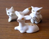 Forest Animals with 14k gold accents