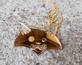 Professor Fancy Fox Gold Mirror Back Acrylic Necklace