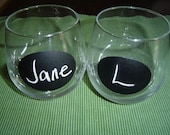 Chalkboard Labels Place Cards-wine glasses, jars, bins SET OF 12- Make your own mini chalkboard