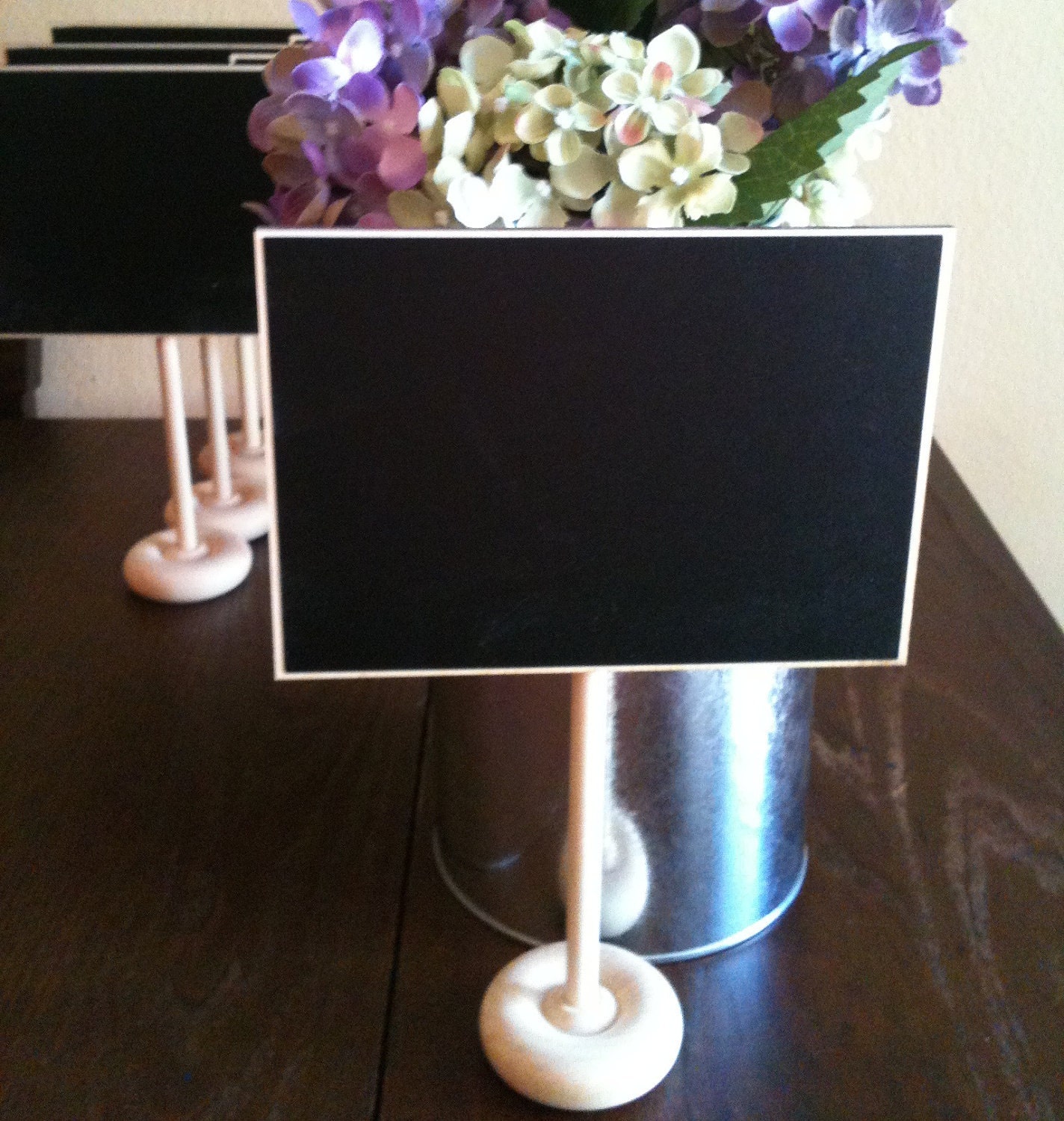 Large Chalkboard Table Stands with Chalkboard Label - Hostess Gift, Wedding Chalkboards, Rustic