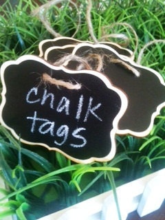 NEW Wood Chalkboard Labels- GRACE STYLE - set of 4 - Basket Labels, Chalkboard Tags, Wedding Chalkboards, Rustic Wedding