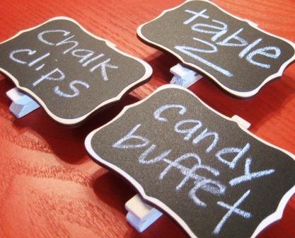Fancy Chalkboard Clips with Chalkboard Labels - Wedding Chalkboards - Place Settings- Candy Buffets 6 styles to choose from