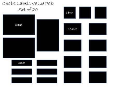 Chalkboard Labels Self adhesive vinyl VALUE PAK - Set Of 20 - Make your own mini chalkboards