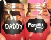 Vintage Frame Style Vinyl Chalkboard Labels  - 12 - 3.25 inch DIY Mason Jars, Wedding Favors
