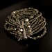 SOLD - Reserved for Kari. Balance Due. 13 Strand Pyrite Bracelet, Luxury Piece with Natural Mineral Stones, Sterling Slide Clasp