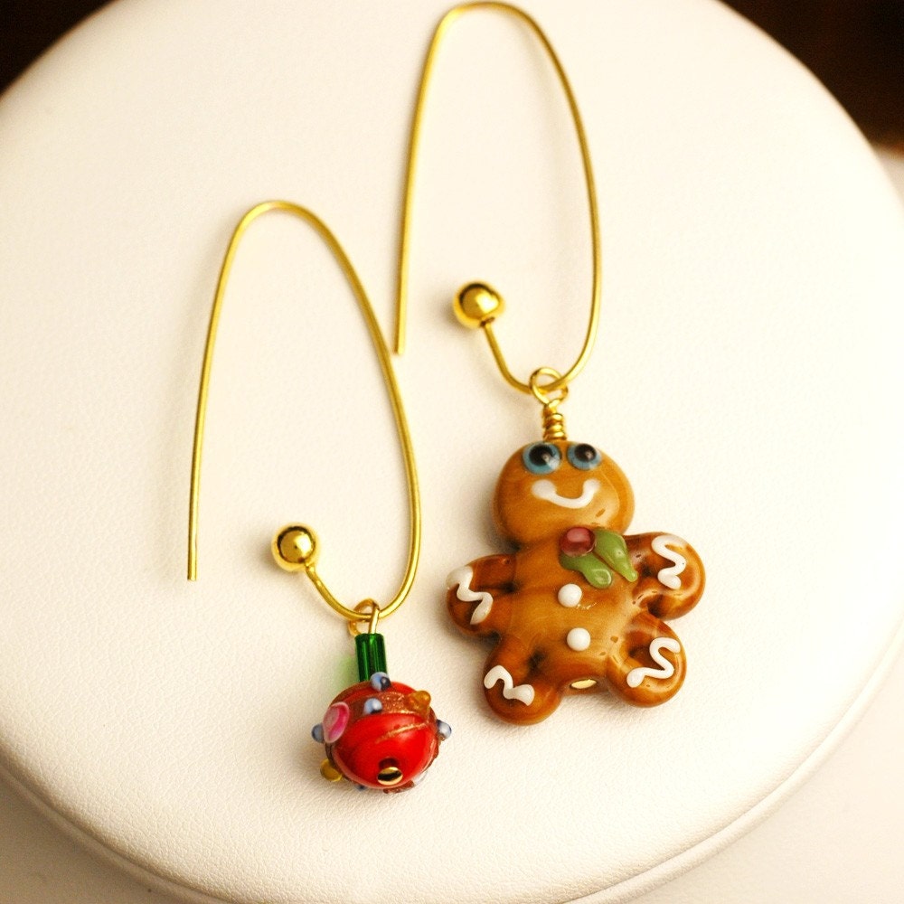Thanksgiving, Christmas, Halloween And Anytime  --  Three Way Earrings With Ball Ended Gold Ear Wires - Three Pairs Of Earrings In One