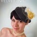 Yellow Ranunculus bridal fascinator comb or clip and detach birdcage veil- SAVANNAH