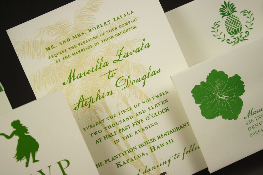 Wedding Invitation -Luau Hawaii and Key West Collection