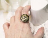 Honey clover wire wrapped ring