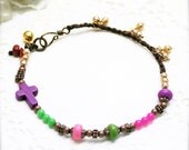Goodness anklet - dyed howlite