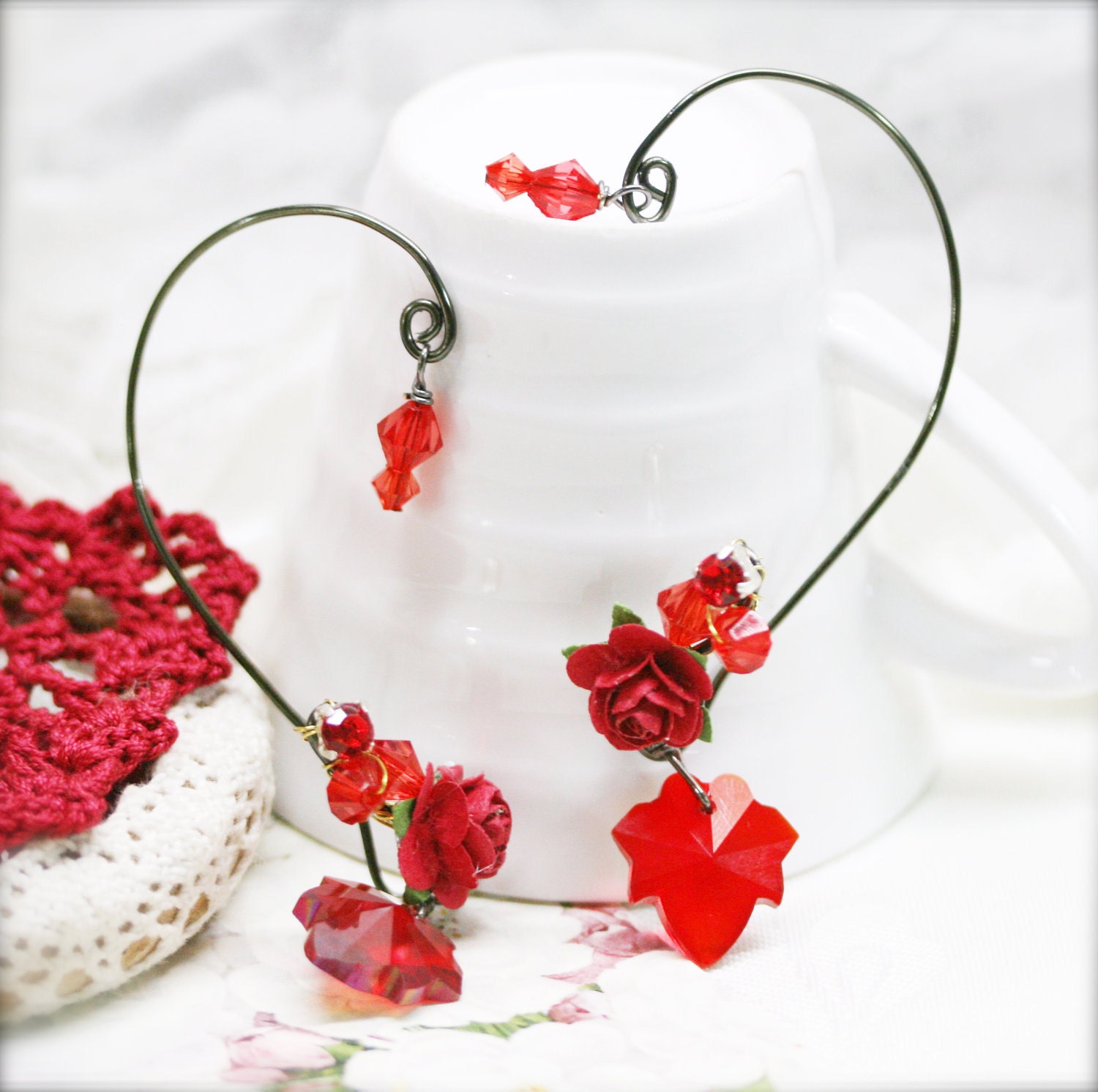 Morticia rose ear wraps