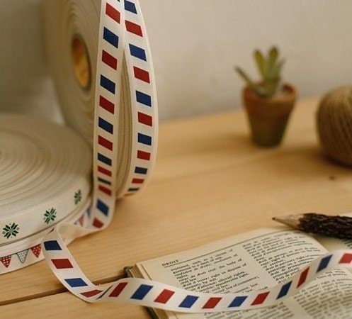 Air Mail Fabric  Label String - 1 yard