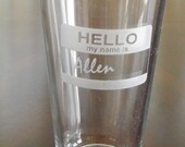 Pint Glass Engraved With Name Badge