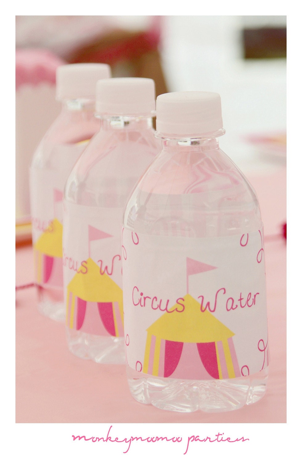 Circus Party - Carnival Party  Water Bottle Labels Set of 12