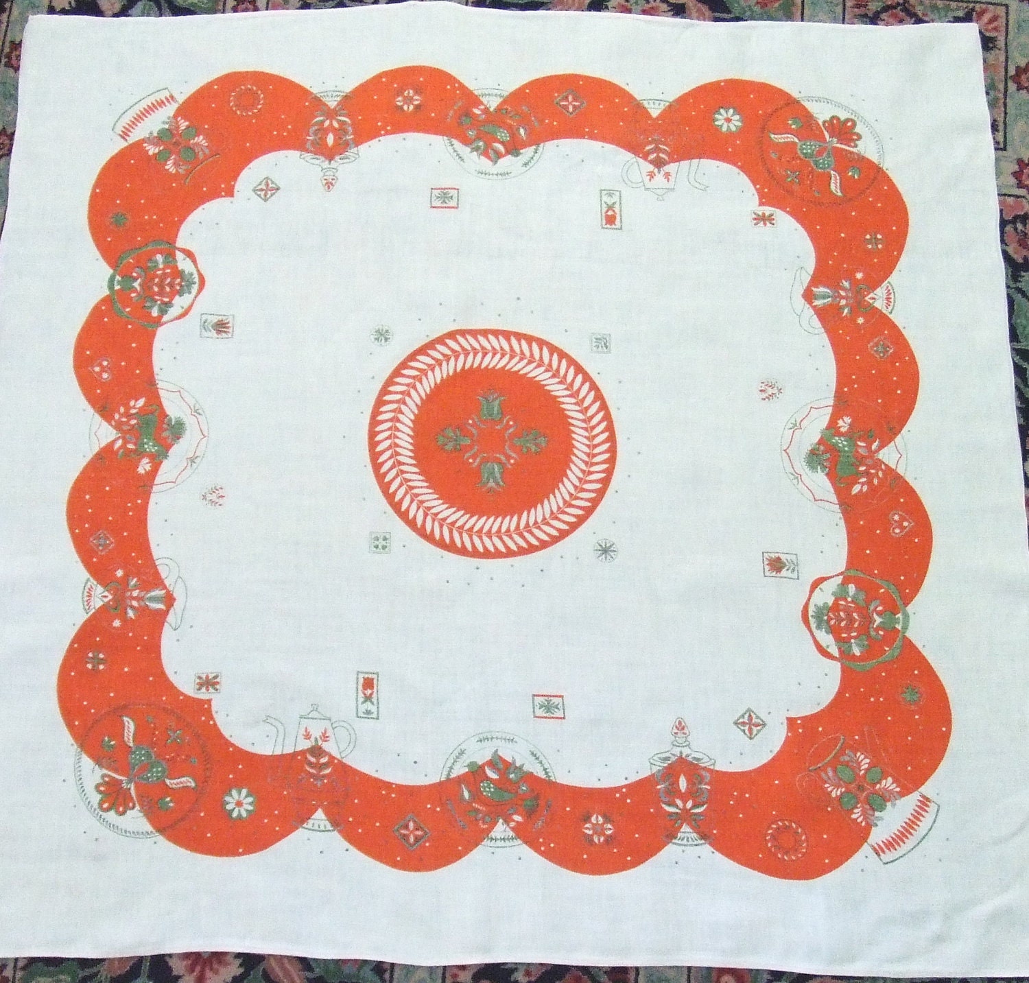 Leacock LINEN Tablecloth Plymouth Pattern