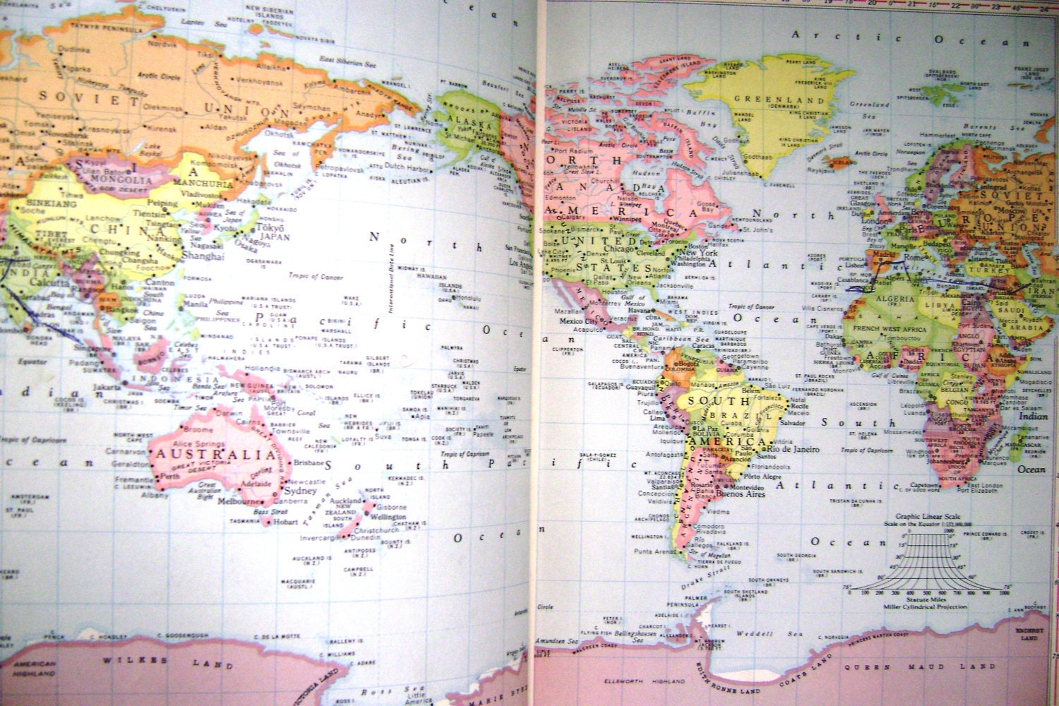Rand Mcnally Standard World Atlas 1951 On Sale Today Rand Mcnally Standard World Atlas 1951 On Sale Today