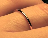 Thin gold band 14 karat YELLOW gold handmade Wedding band full round thin classic dainty smooth simple stacking ring in solid YELLOW gold