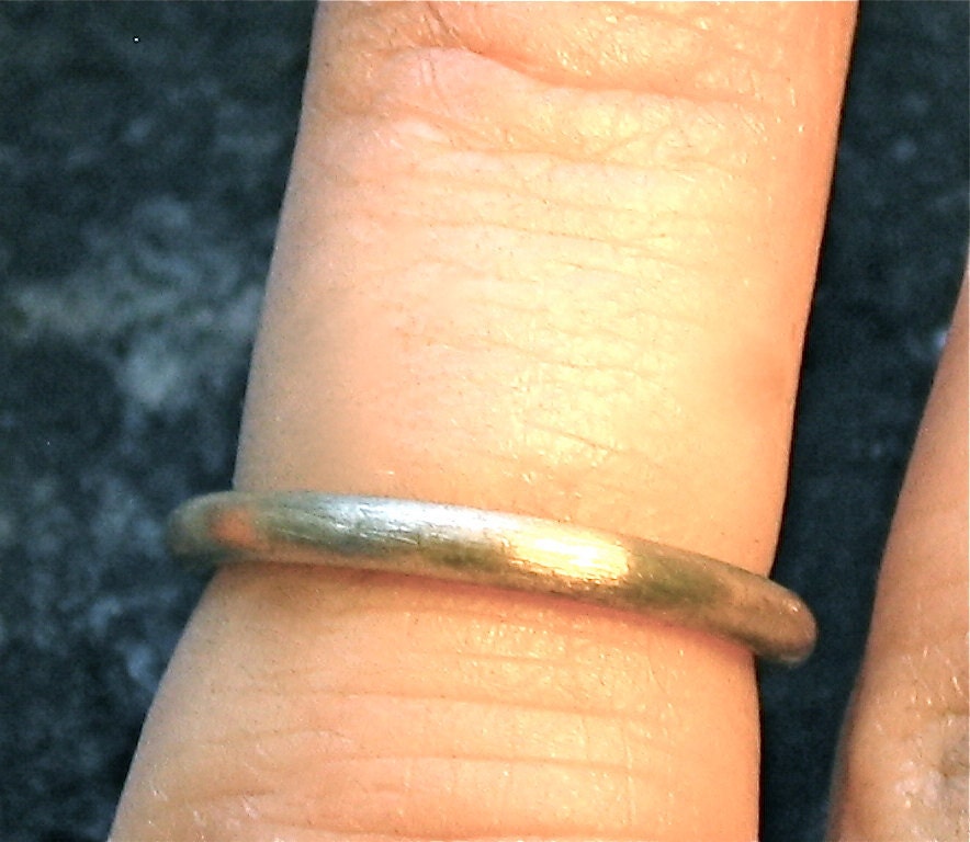 Wide 14k yellow gold 2mm Wedding band full round handmade classic fine smooth brushed finish organic metalwork plain and simple unisex ring