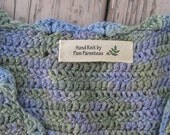 Personalized knitting Labels Leaf design