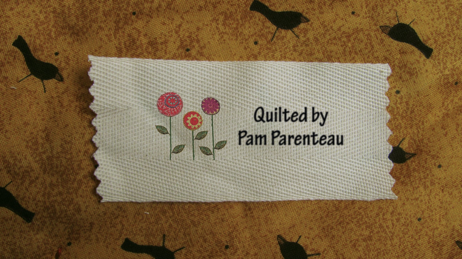 Personalized Quilting Labels-Quilted flowers