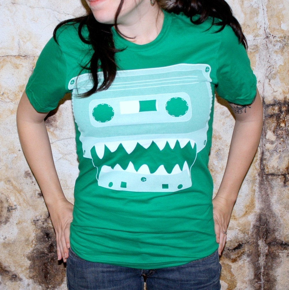 Cassette Tape Monster - American Apparel  XS, S, M, L, and XL