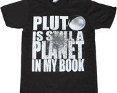 Mens PLUTO american apparel T SHIRT  xs S M L XL xxL (Black)