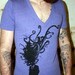 Octopus Corporate Man Explosion Deep V Neck American Apparel TShirt - Purple Heather - Free Shipping - Available in XS, S, M, L and XL