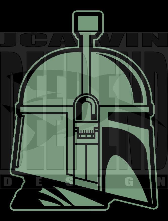 star wars BOBA FETT helmet t-shirt screen printed by jcalvinded