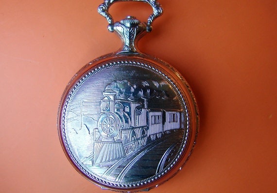 timex train pocket watch