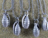 Pineapple Grenade Pendant V2 - SILVER TONE