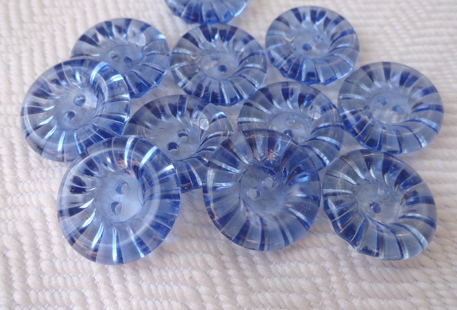 Sky Blue Vintage Buttons - Made to Mimic Cut Glass - YOUR CHOICE of Sizes