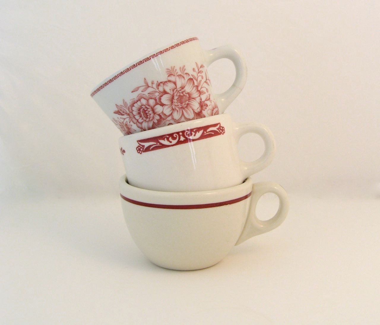 Cups Red vintage Restaurant Vintage Instant restaurant Ware Mugs . by Trim Anidar  . cups
