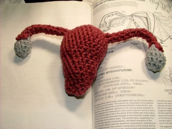 Uterus Crochet Plush, with Fallopian Tubes and Ovaries, Mother's Day Sale, Ready To Ship