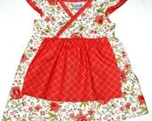 Cap sleeve apron dress with crossover bodice in Moda Bliss