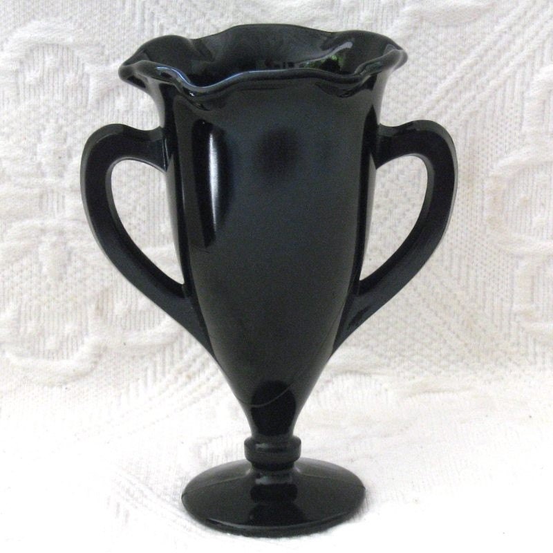 Vintage Black Milk Glass Vase By Dovelysells On Etsy 5527