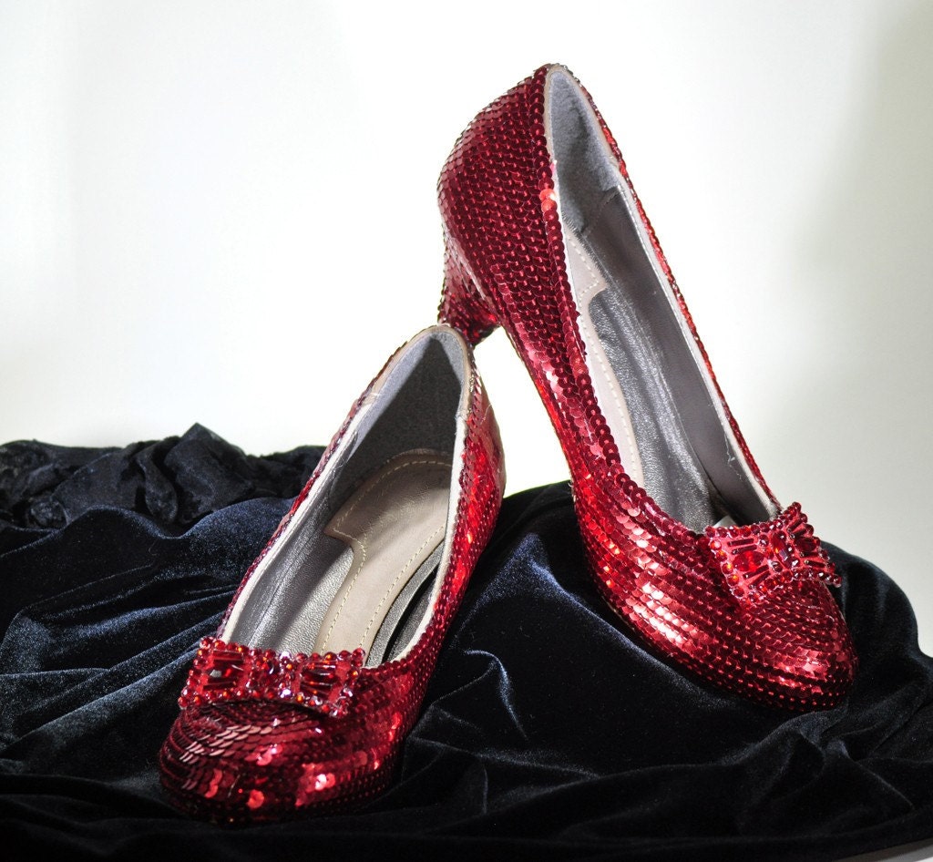 Princess Pumps Red Ruby Slipper Sequin Pump Heels
