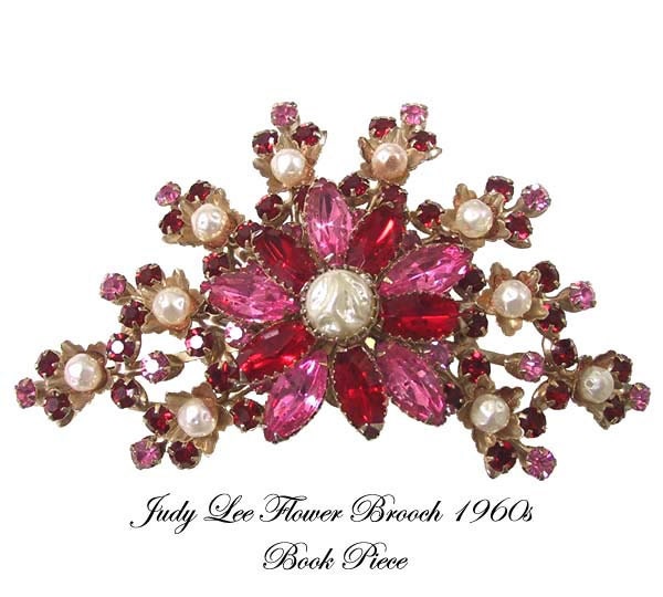 Vintage Judy Lee Flower Pin Brooch Book Piece