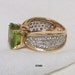 14K Diamond Peridot Ring Vintage 1970s